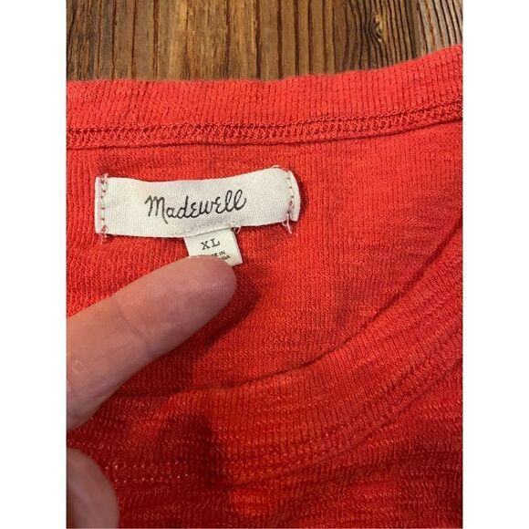 Madewell red orange tank top modal cotton blend size XL - Picture 4 of 5
